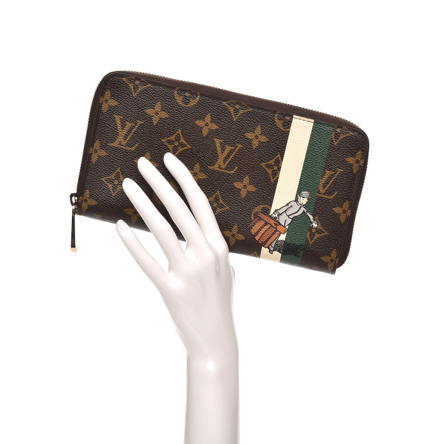Louis Vuitton Monogram Groom Zippy Organizer Wallet Green 2 of 7