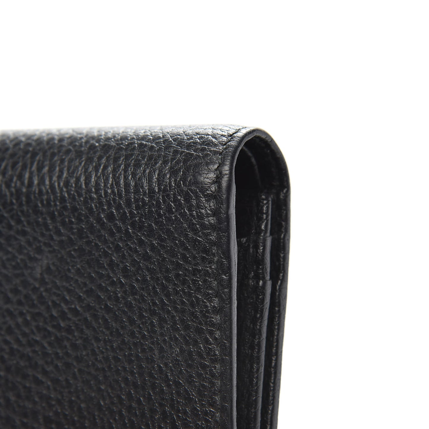 Pebbled Calfskin GG Marmont Card Case Black