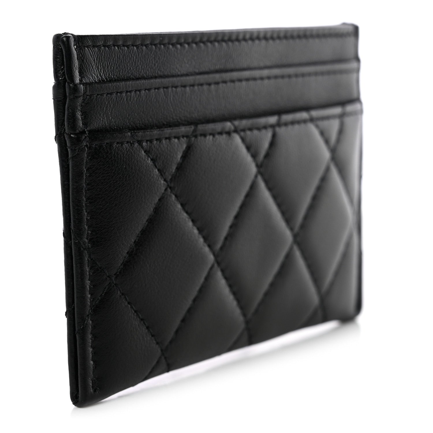 Chanel Caviar Quilted Textured CC Card Holder Black 3 of 9