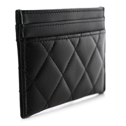 Chanel Caviar Quilted Textured CC Card Holder Black 3 of 9