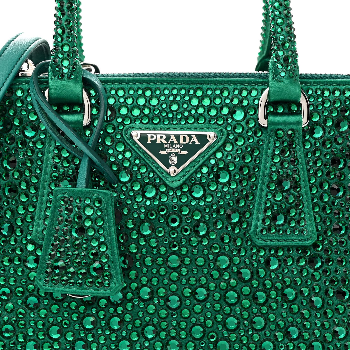 Satin Crystal Mini Galleria Double Zip Tote Mango