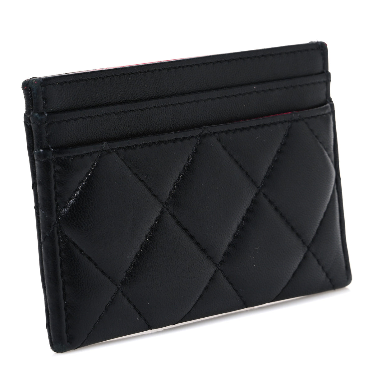 Chanel Lambskin Plexiglass Quilted Coco Love Card Holder Black 3 of 8