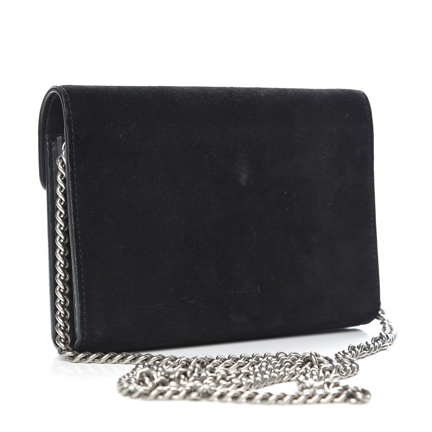 Suede Mini Dionysus Chain Wallet Black