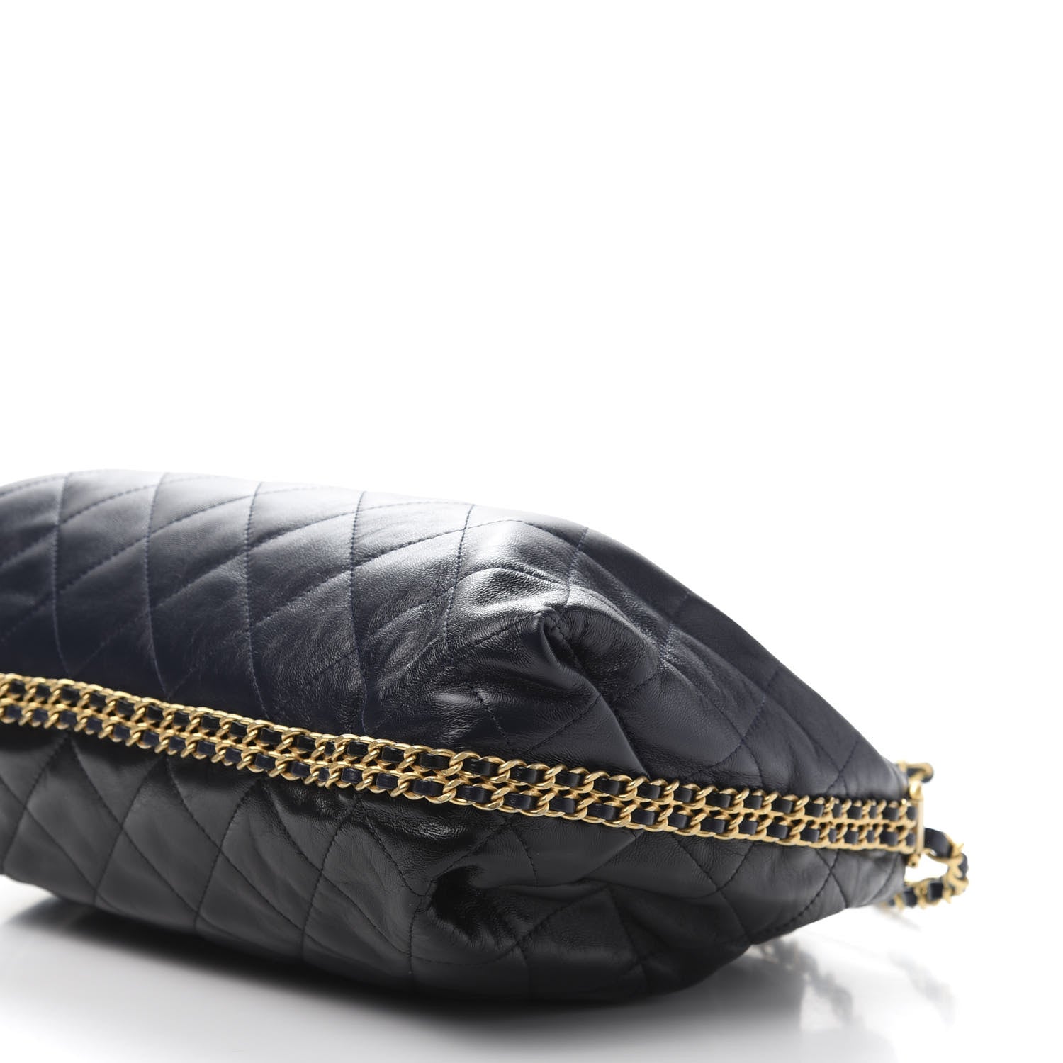 Chanel Calfskin Quilted Coco Shelter Bowling Bag Navy 9 of 11