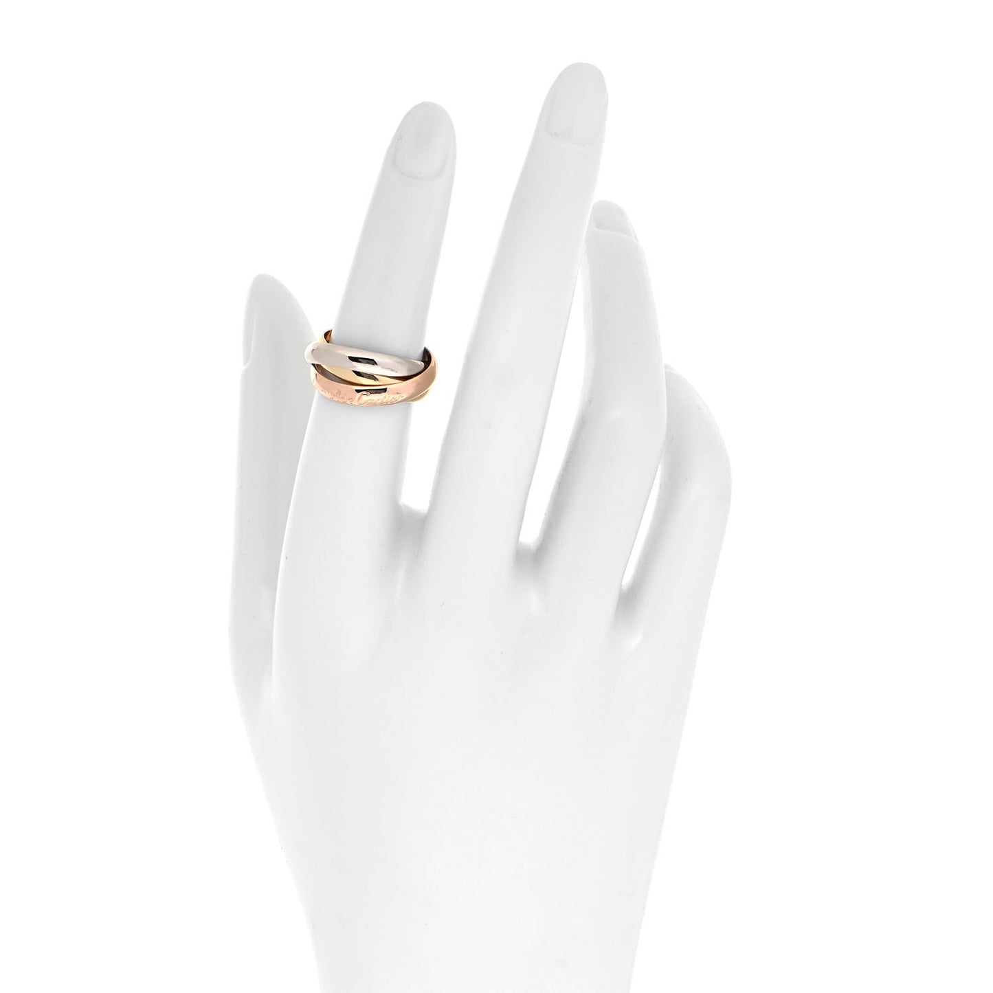 18K Pink Yellow White Gold Classic Les Must De Cartier Trinity Ring 51 5.75