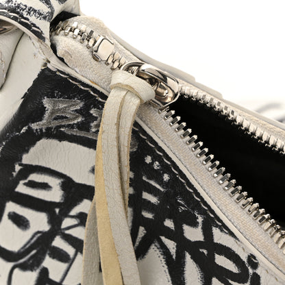 Balenciaga Agneau Arena Graffiti Le Cagole Shoulder Bag XS White Black 13 of 15