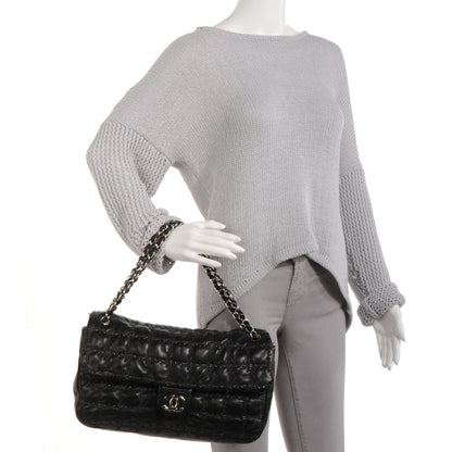 Chanel Lambskin Tweed Double Stitch Maxi Flap Black 2 of 7