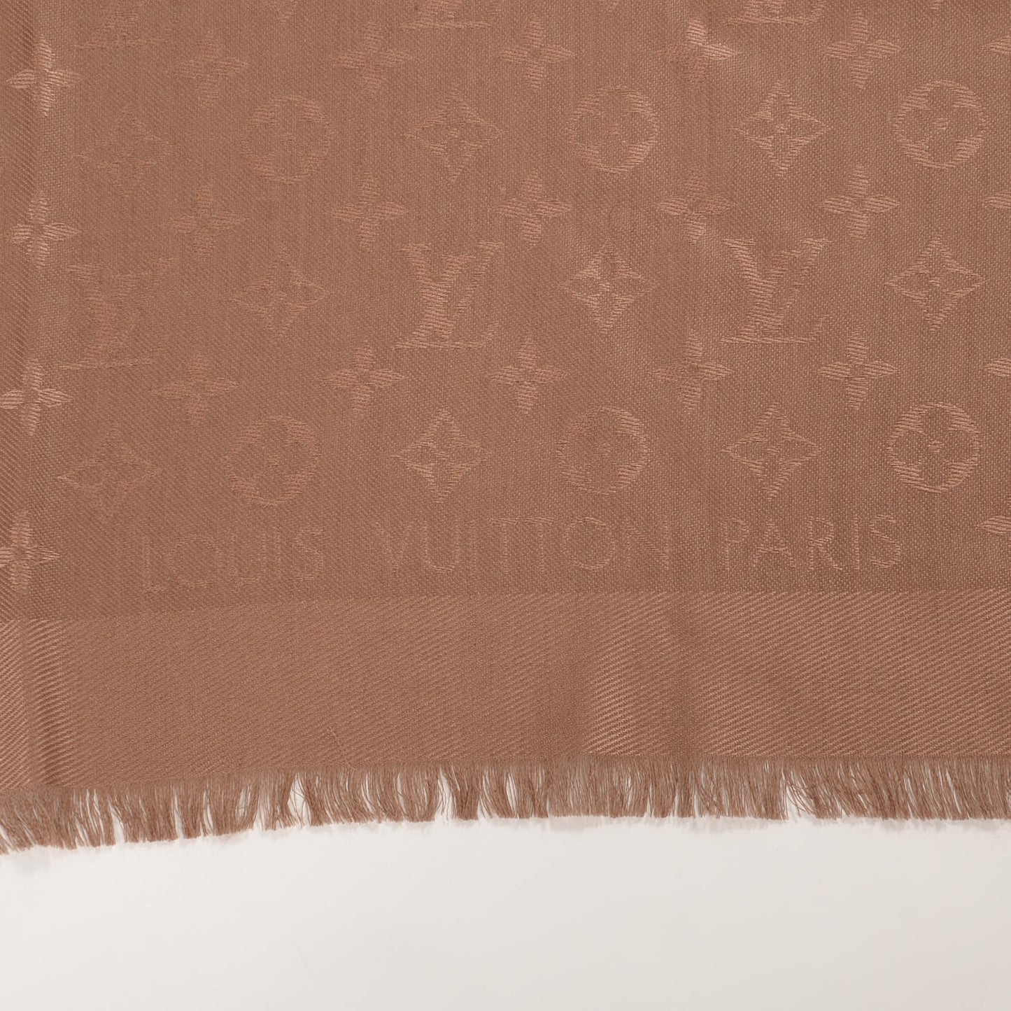 Silk Wool Monogram Shawl Dune