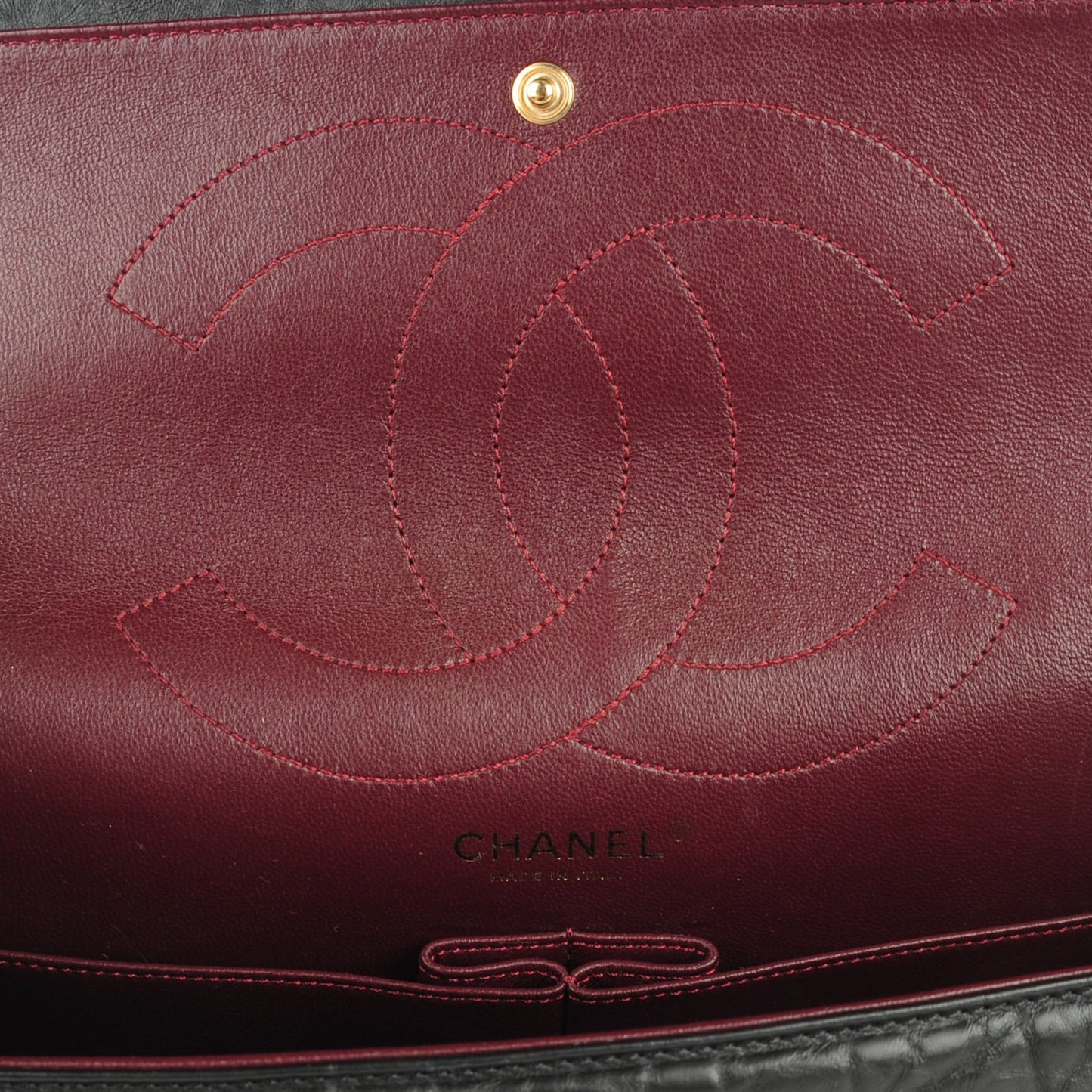 Aged Calfskin Quilted 2.55 Reissue 227 Flap Black