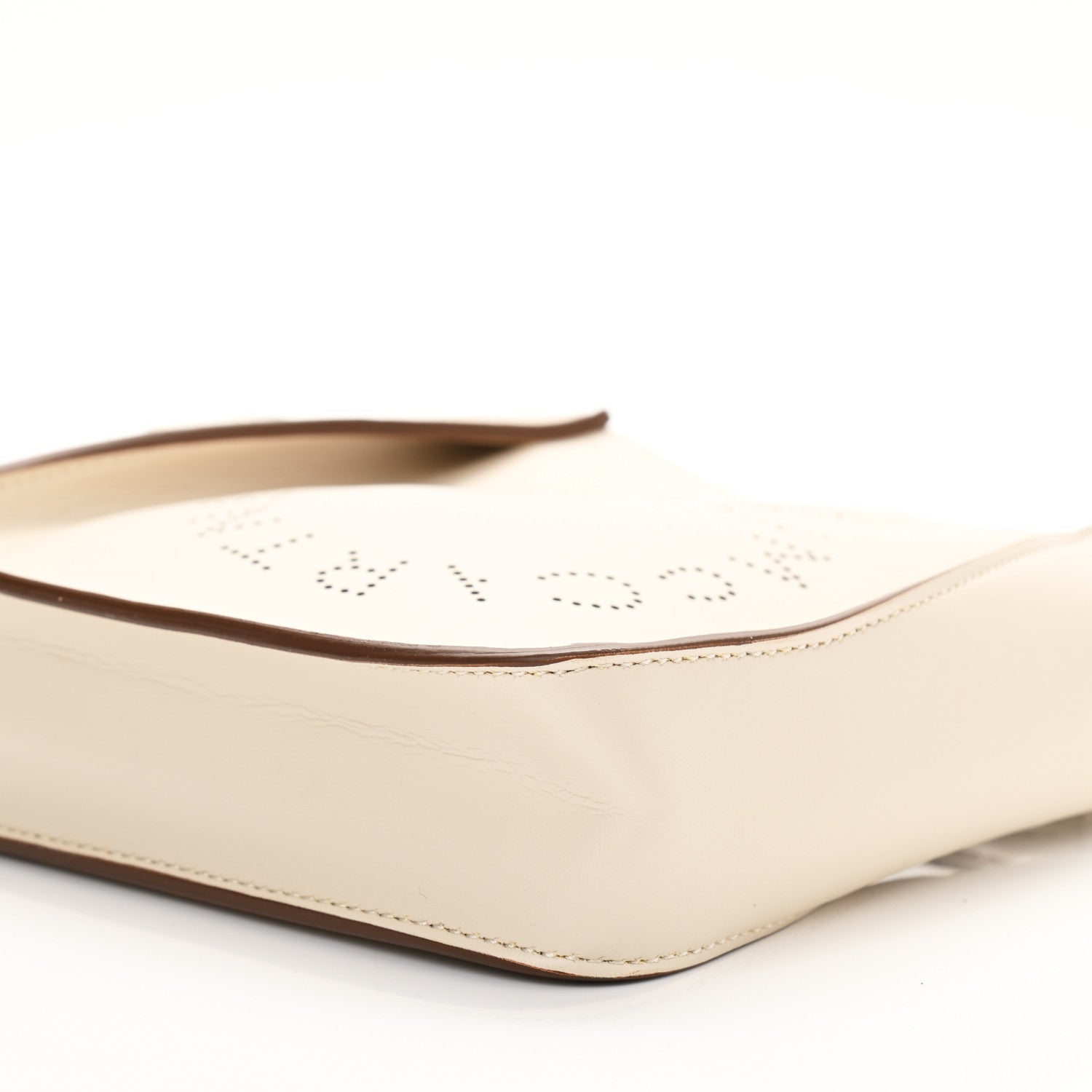 Stella McCartney Eco Alter Nappa Perforated Logo Tiny Crossbody White 8 of 9