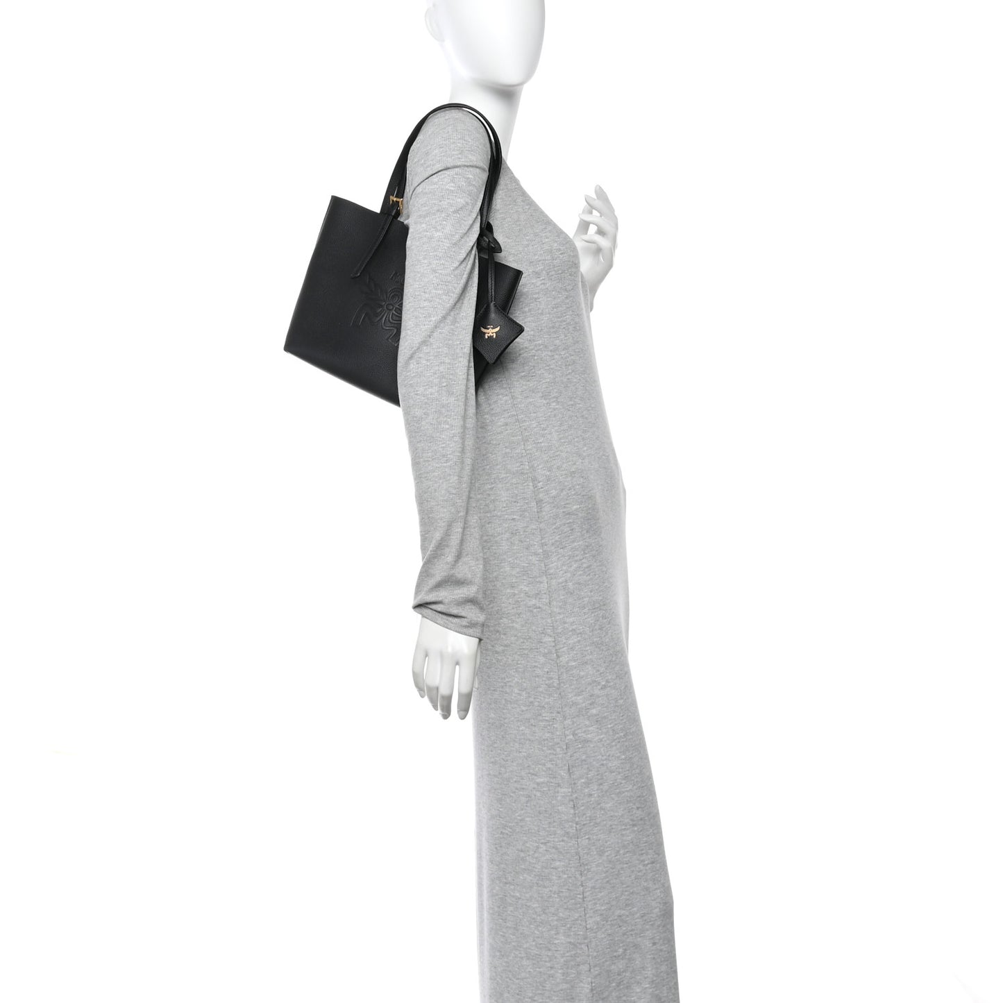 Grained Calfskin Mini Himmel Shopper Tote Black