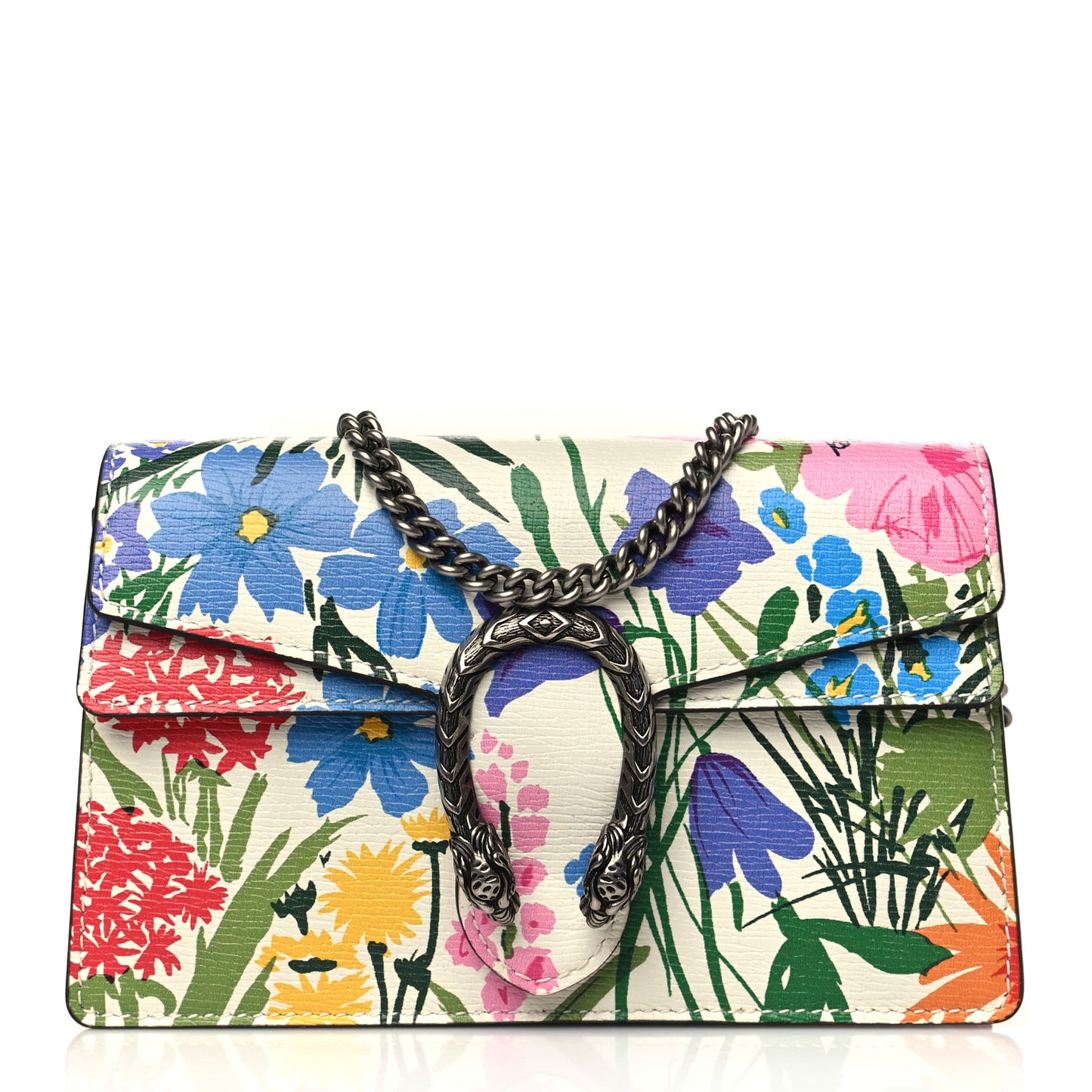 X KEN SCOTT New Shangai Calfskin Jardin D'Avril Floral Print Super Mini Dionysus Shoulder Bag Ivory Pink