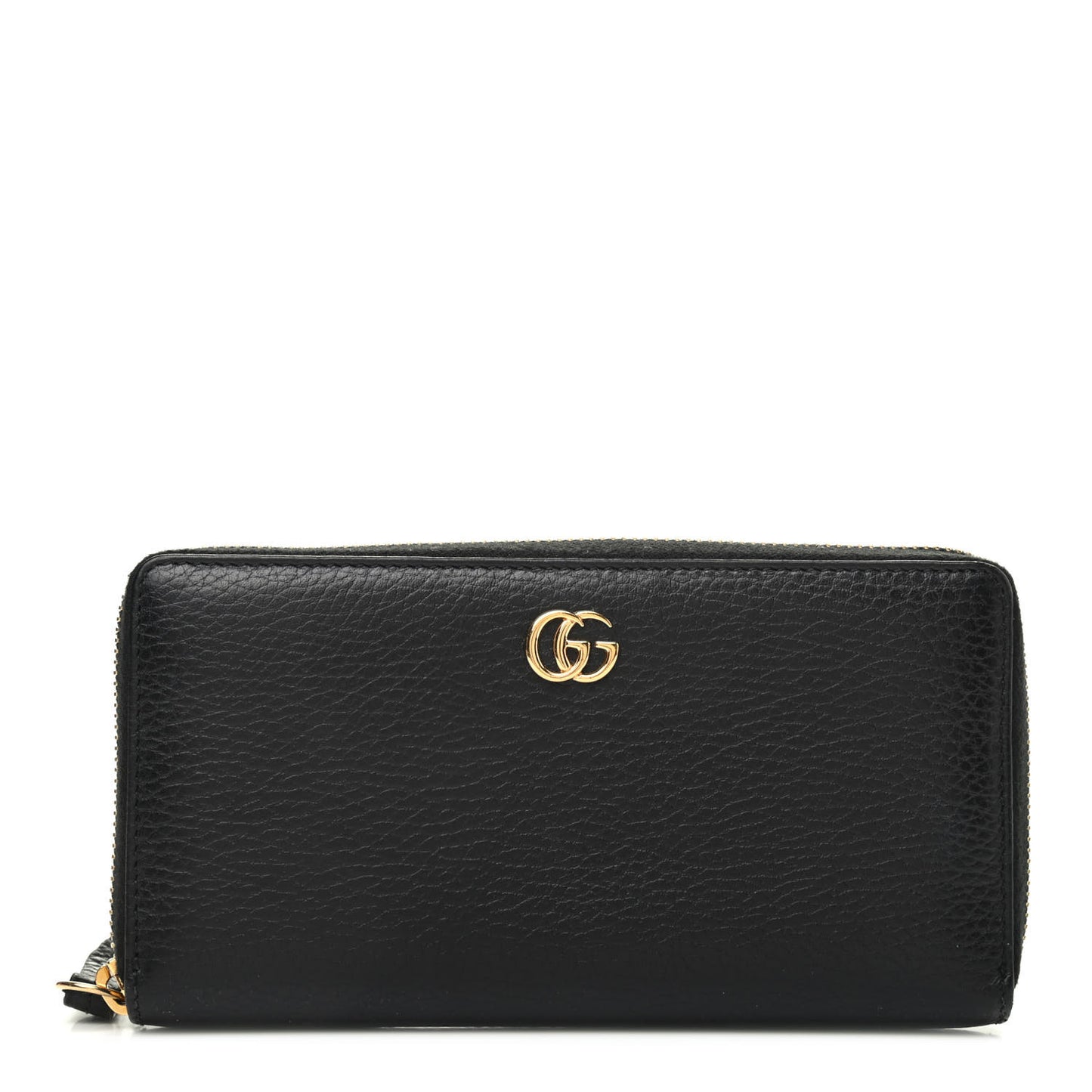 Dollar Calfskin GG Marmont Zip Around Wallet Black