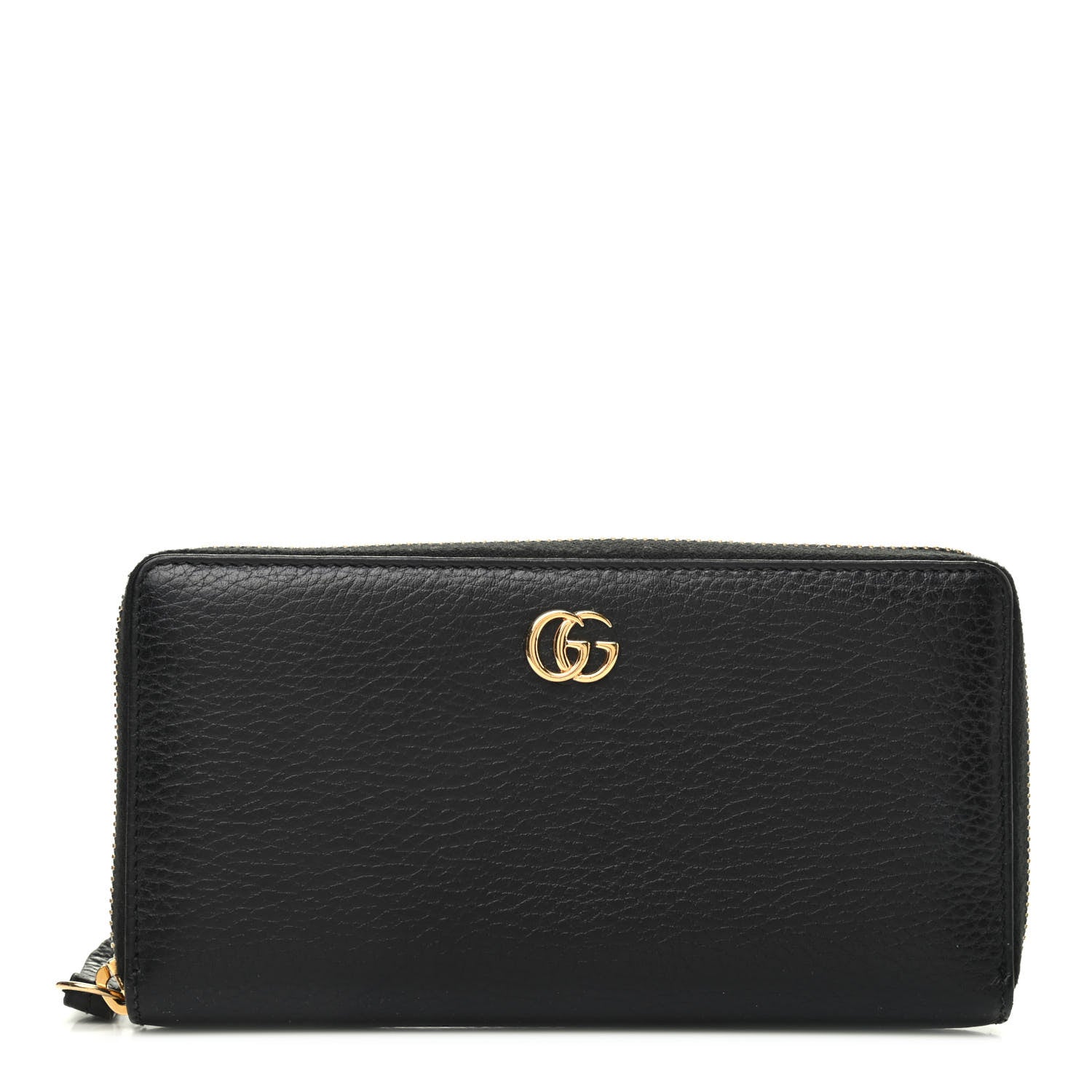 Gucci Dollar Calfskin GG Marmont Zip Around Wallet Black 1 of 6