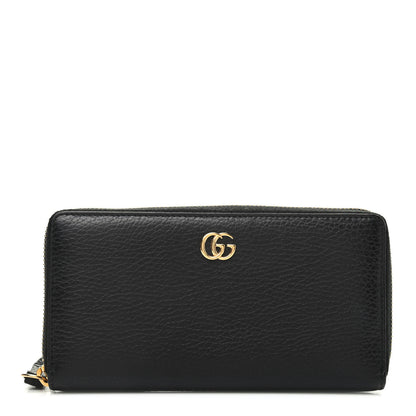 Gucci Dollar Calfskin GG Marmont Zip Around Wallet Black 1 of 6