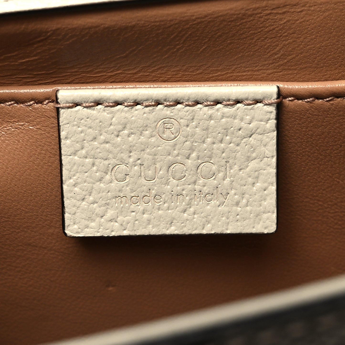 GG Supreme Monogram Berry Textured Dollar Calfskin Small Padlock Shoulder Bag Beige Ebony Light Copper Mystic White