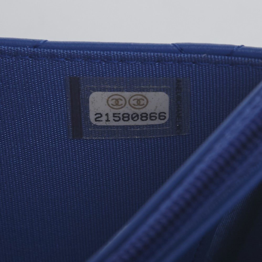 Lambskin Quilted Boy Wallet On Chain WOC Blue