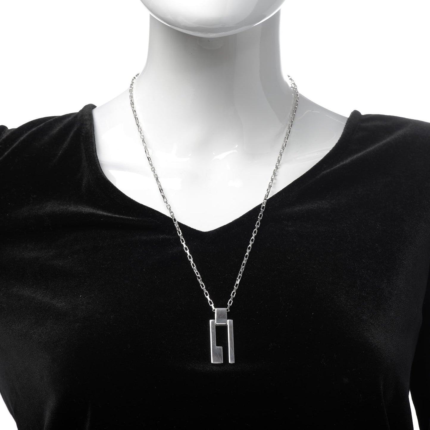 Sterling Silver Vertical G Pendant Necklace