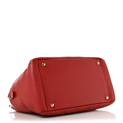 Chanel Caviar Quilted Petit Timeless Shopping Tote PTT Red 4 of 9