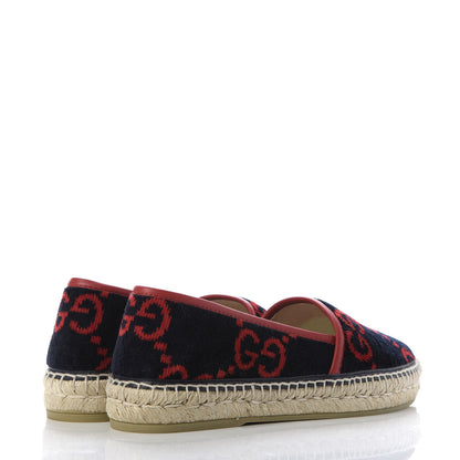 Gucci Terry Cloth GG Monogram Espadrilles 38.5 Blue Red 4 of 10