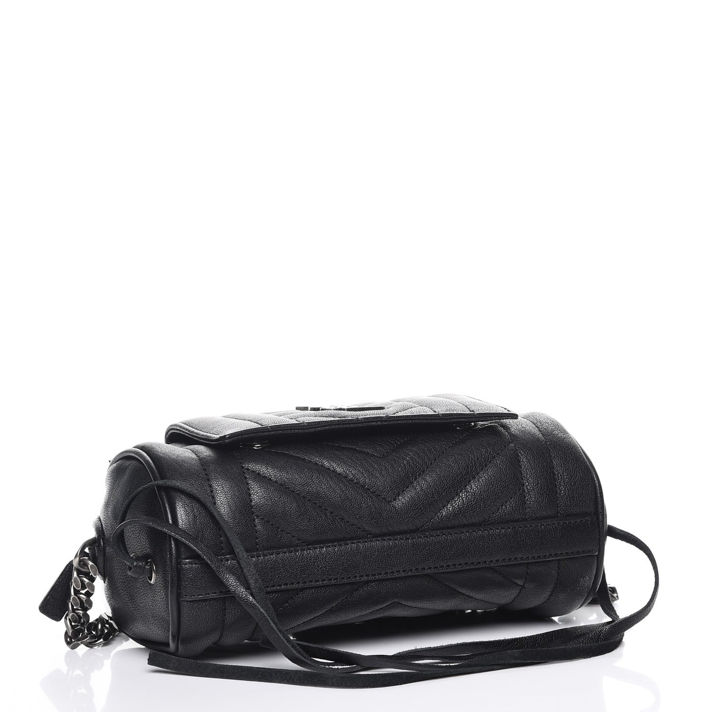 Lambskin Matelasse Monogram East West Rider Bag Black
