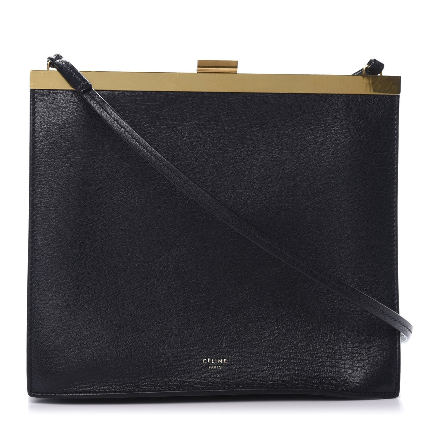 Smooth Calfskin Mini Clasp Bag Black