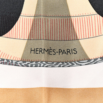 Hermes Silk Lanternes Ballons et Cocardes Scarf 90 Beige Rose Nacre Bordeaux 2 of 6
