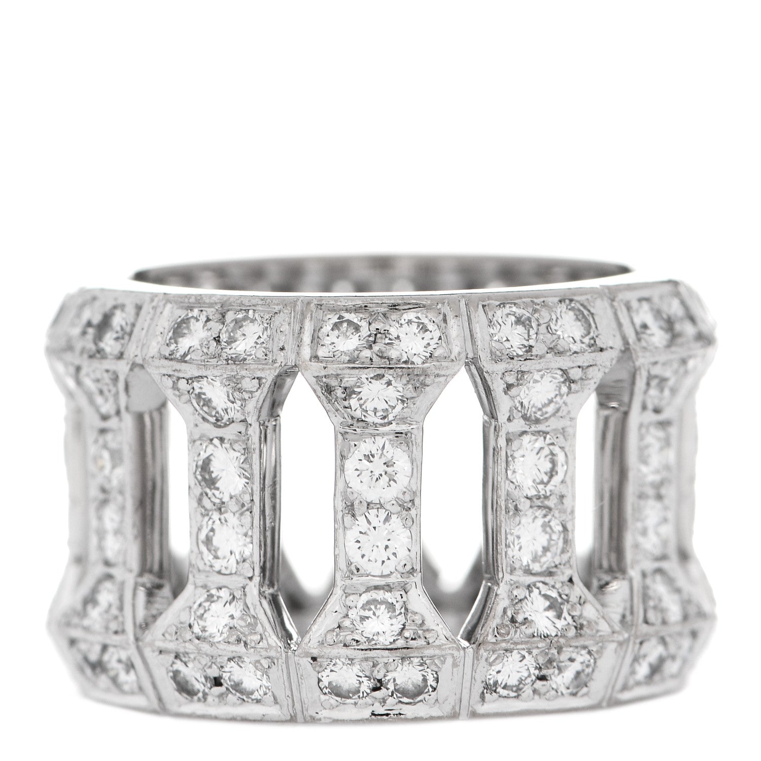 Cartier 18K White Gold Diamond Anthalia Ring 54 7 3 of 5