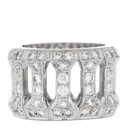 Cartier 18K White Gold Diamond Anthalia Ring 54 7 3 of 5