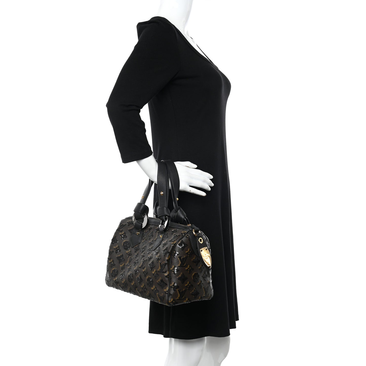 Monogram Sequins Eclipse Speedy 28 Black