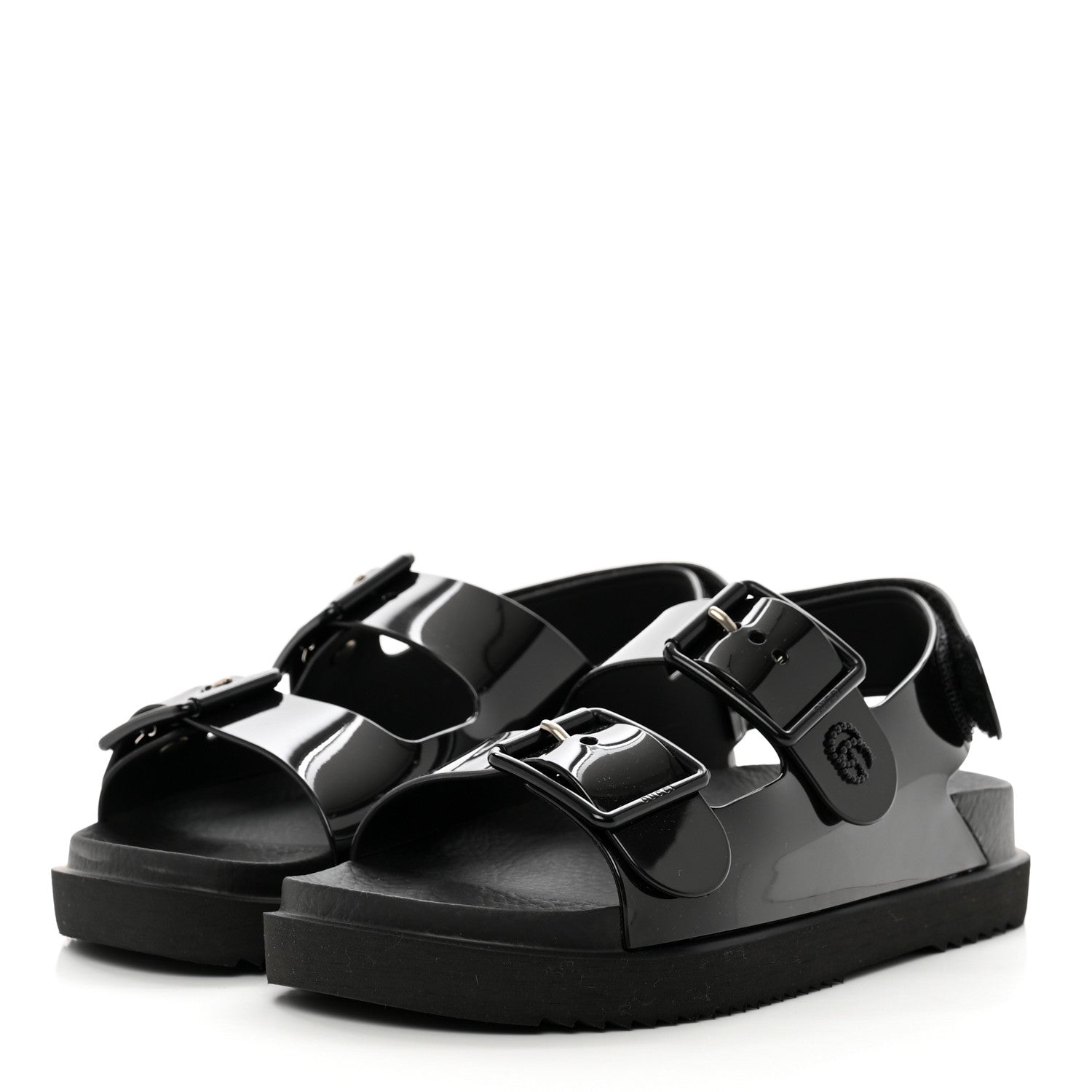 Gucci Rubber Mini Double G Womens Isla Dad Sandals 35 Black 3 of 8