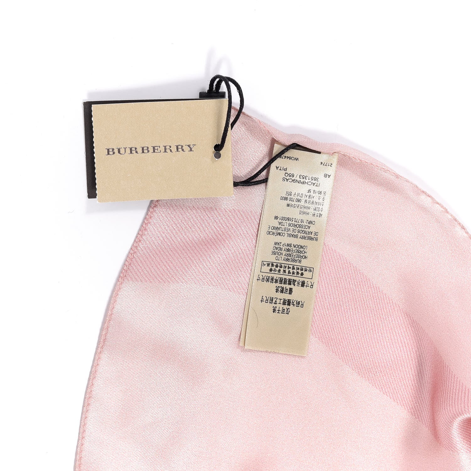 Burberry Satin Silk Mega Check Scarf Pale Rhubarb 3 of 4