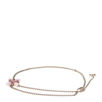 Chanel Poured Glass Crystal Tweed Chain CC Belt 85 Pink Gold Multicolor 1 of 5