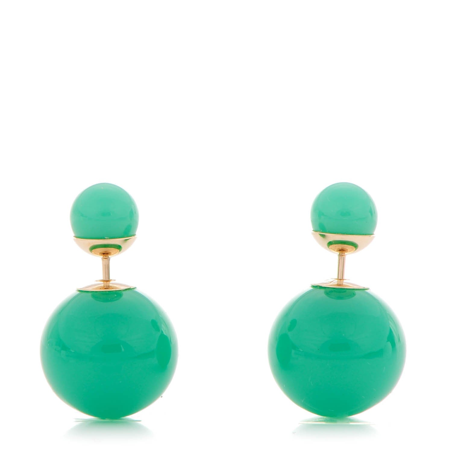 Christian Dior Mise En Dior Tribal Earrings Jade Green 1 of 4