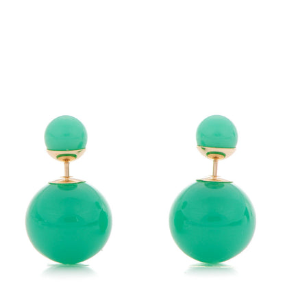 Christian Dior Mise En Dior Tribal Earrings Jade Green 1 of 4