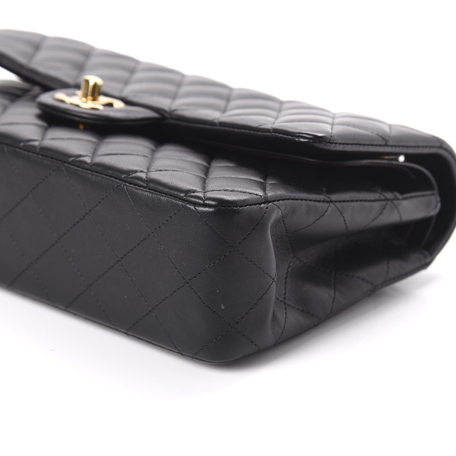 Chanel Lambskin Quilted Medium Double Flap Black 7 of 12