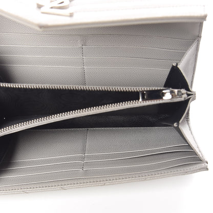 Saint Laurent Grain De Poudre Matelasse Chevron Monogram Flap Wallet Souris 5 of 11