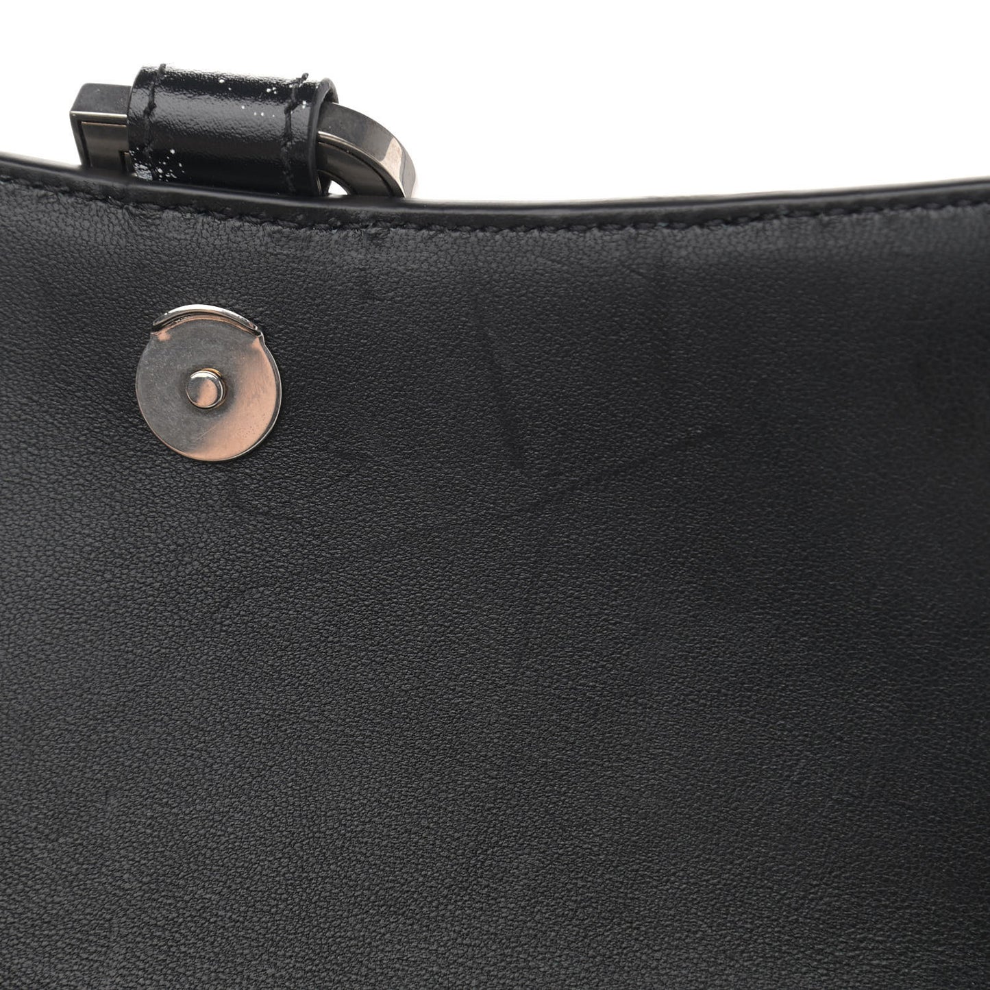 Shiny Box Calfskin Polka Dot Hourglass Chain Bag Black White