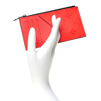 Louis Vuitton Taigarama Coin Card Holder Fire Red 2 of 9