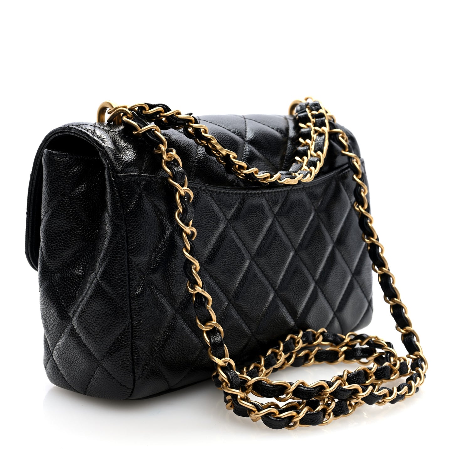 Caviar Quilted Small Coco First Flap Black
