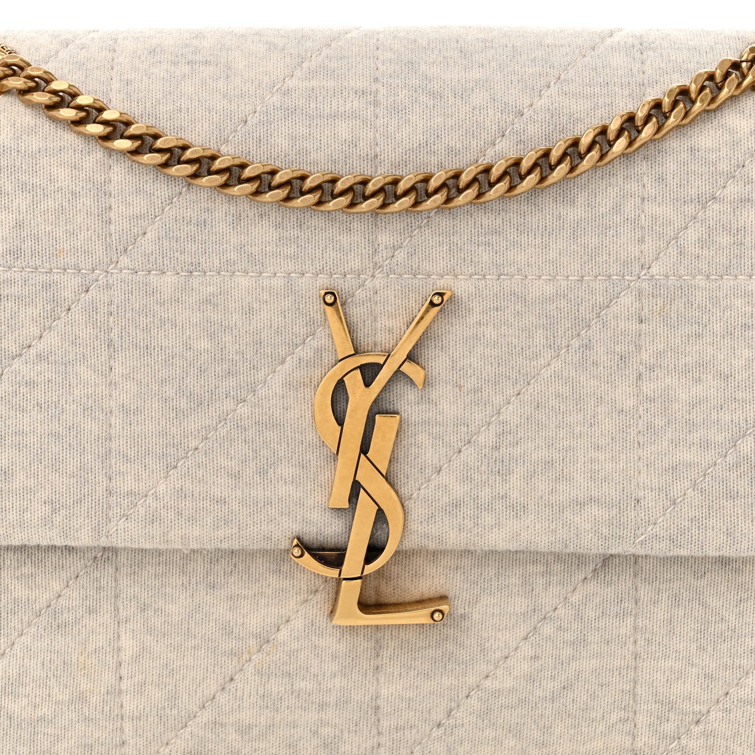 Saint Laurent Jersey Wool Patchwork Monogram Medium Jamie Off White 8 of 12