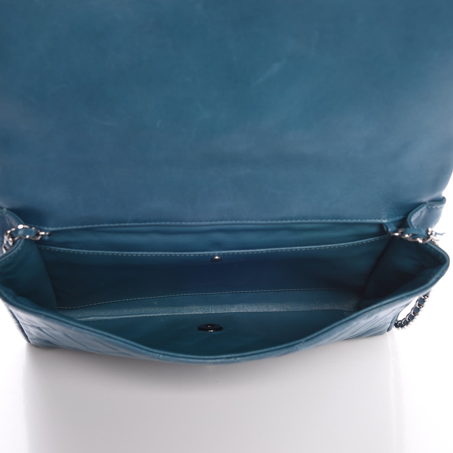 Chanel Lambskin Quilted Clutch With Chain Flap Turquoise 5 of 13