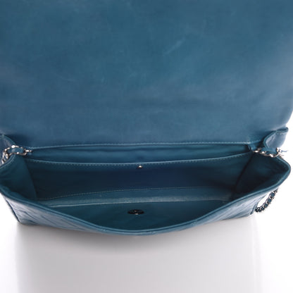 Chanel Lambskin Quilted Clutch With Chain Flap Turquoise 5 of 13