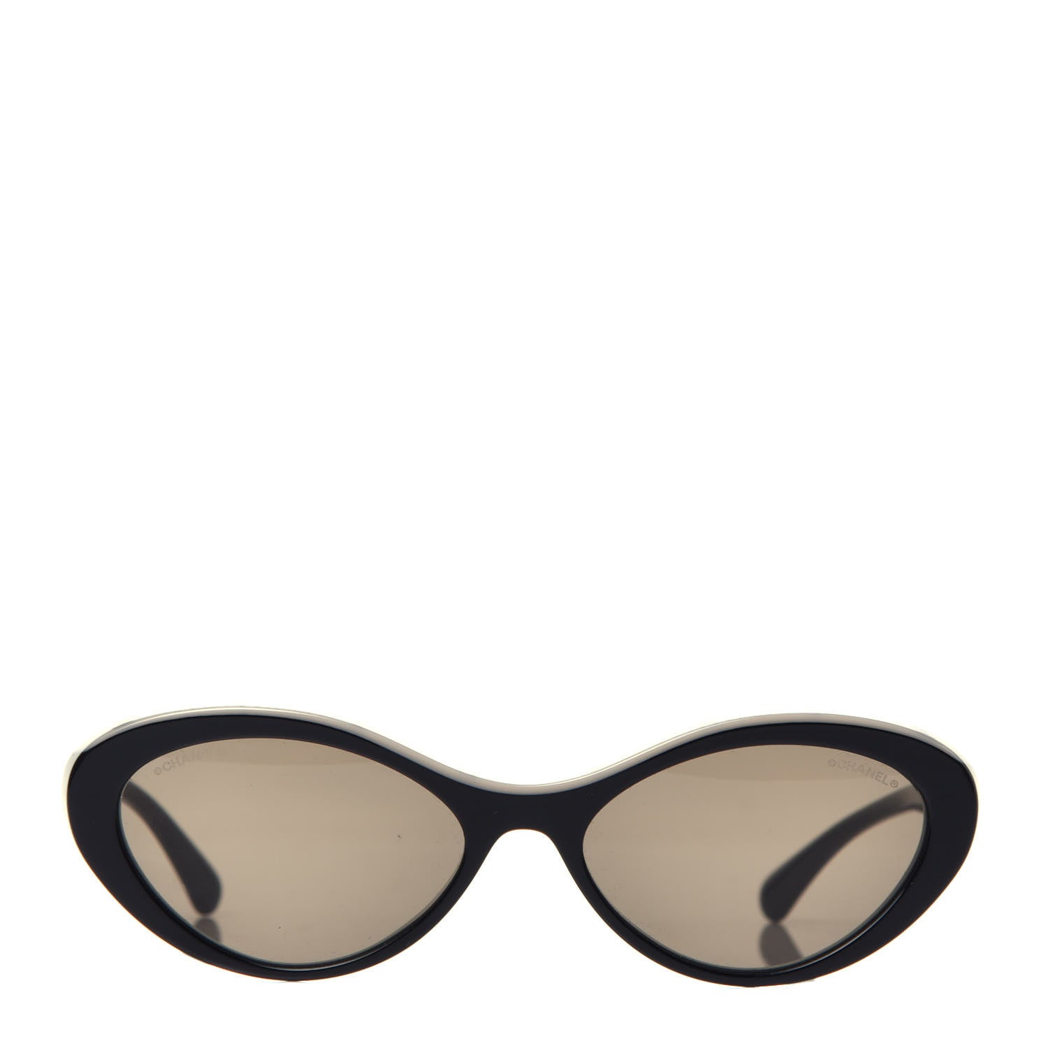 Chanel Acetate Oval Sunglasses 5416 Black Beige 2 of 8