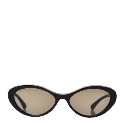 Chanel Acetate Oval Sunglasses 5416 Black Beige 2 of 8