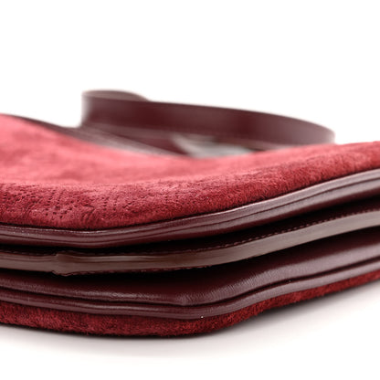 Saint Laurent Suede All-Over Monogram Crossbody Burgundy 11 of 11