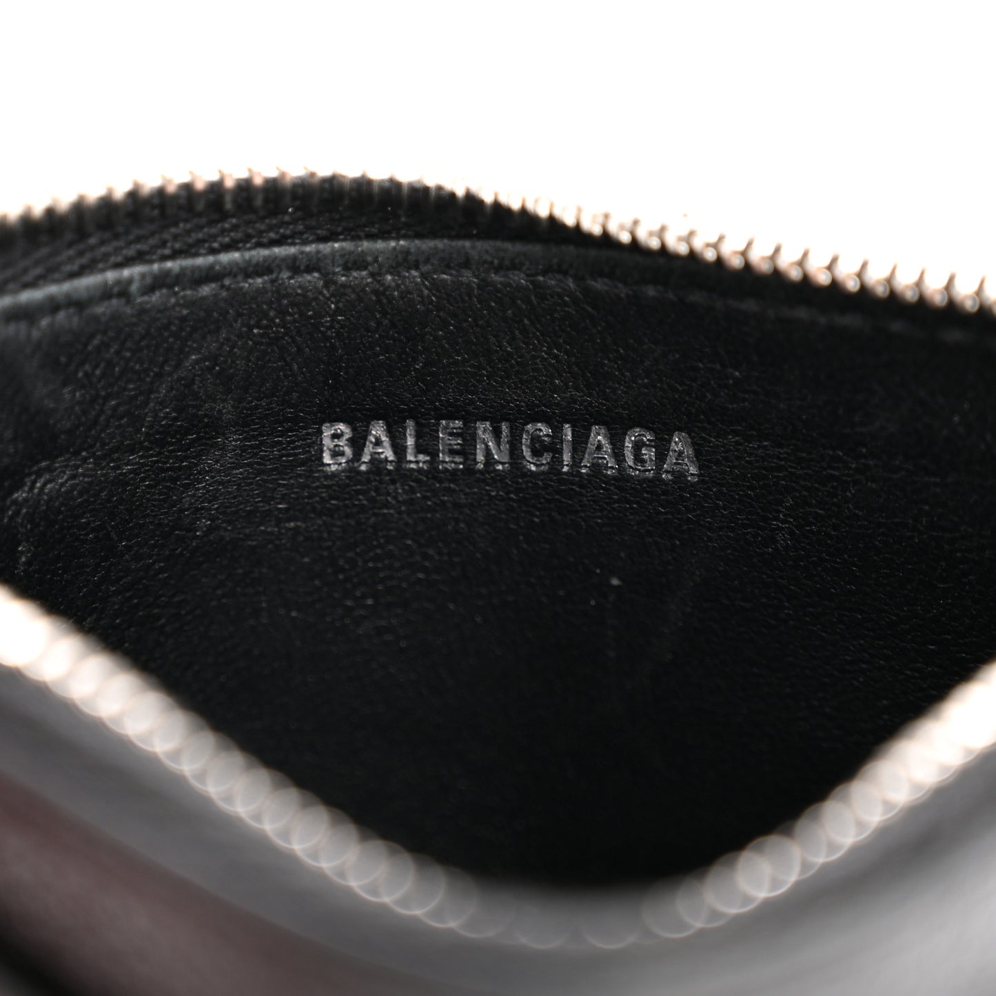 Calfskin Hourglass Long Coin Case Card Holder Black