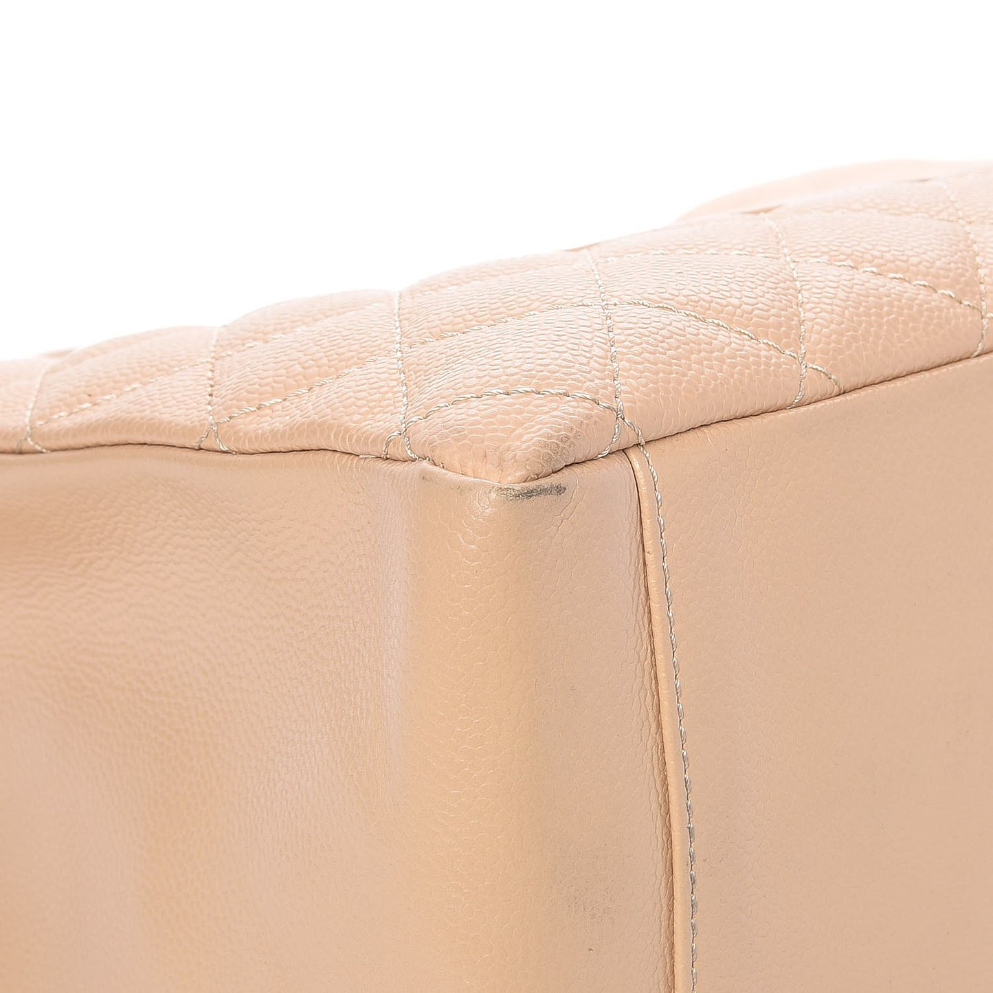 Caviar Quilted Grand Shopping Tote GST Beige Clair