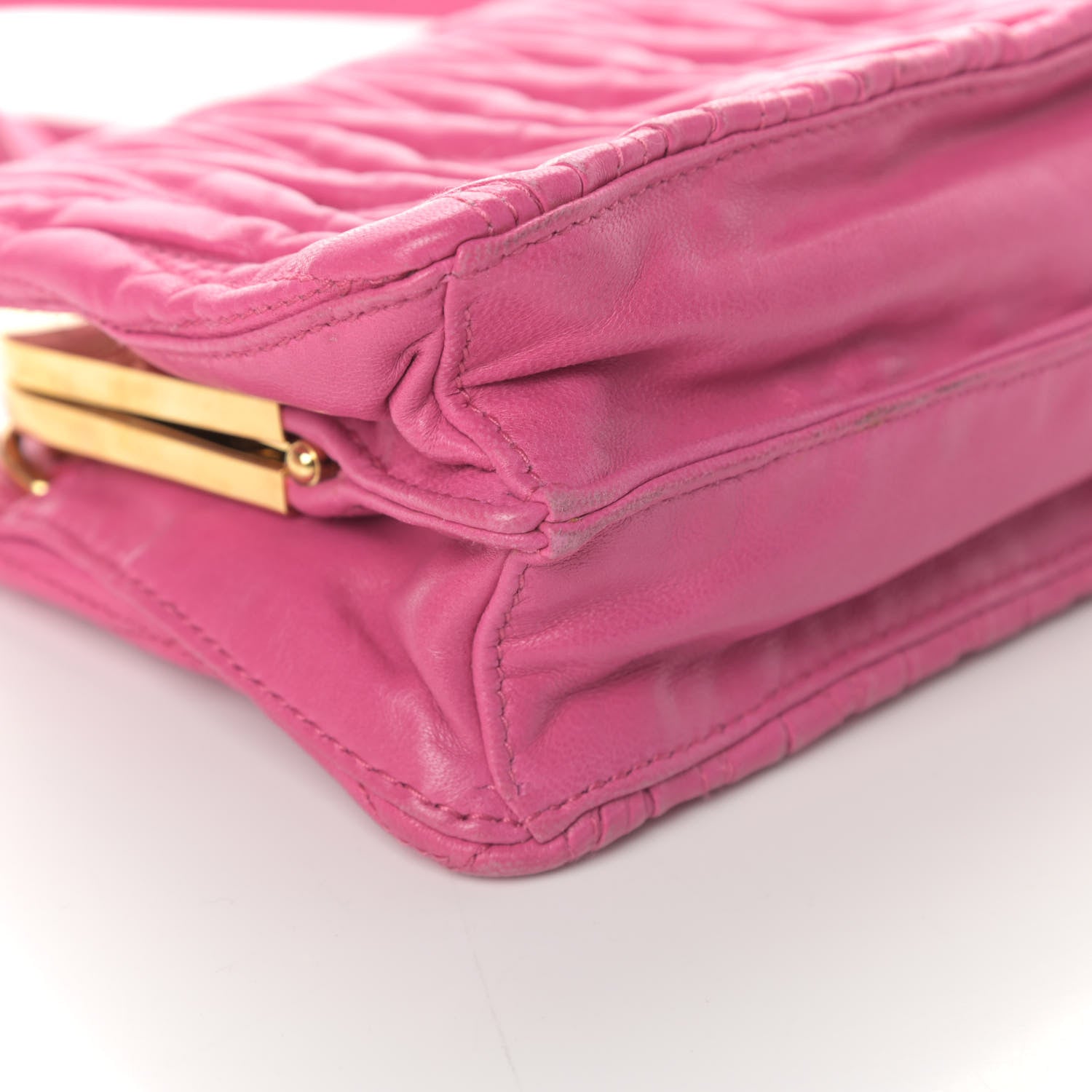 Miu Miu Nappa Matelasse Kisslock Frame Crossbody Bag Fuxia 15 of 16