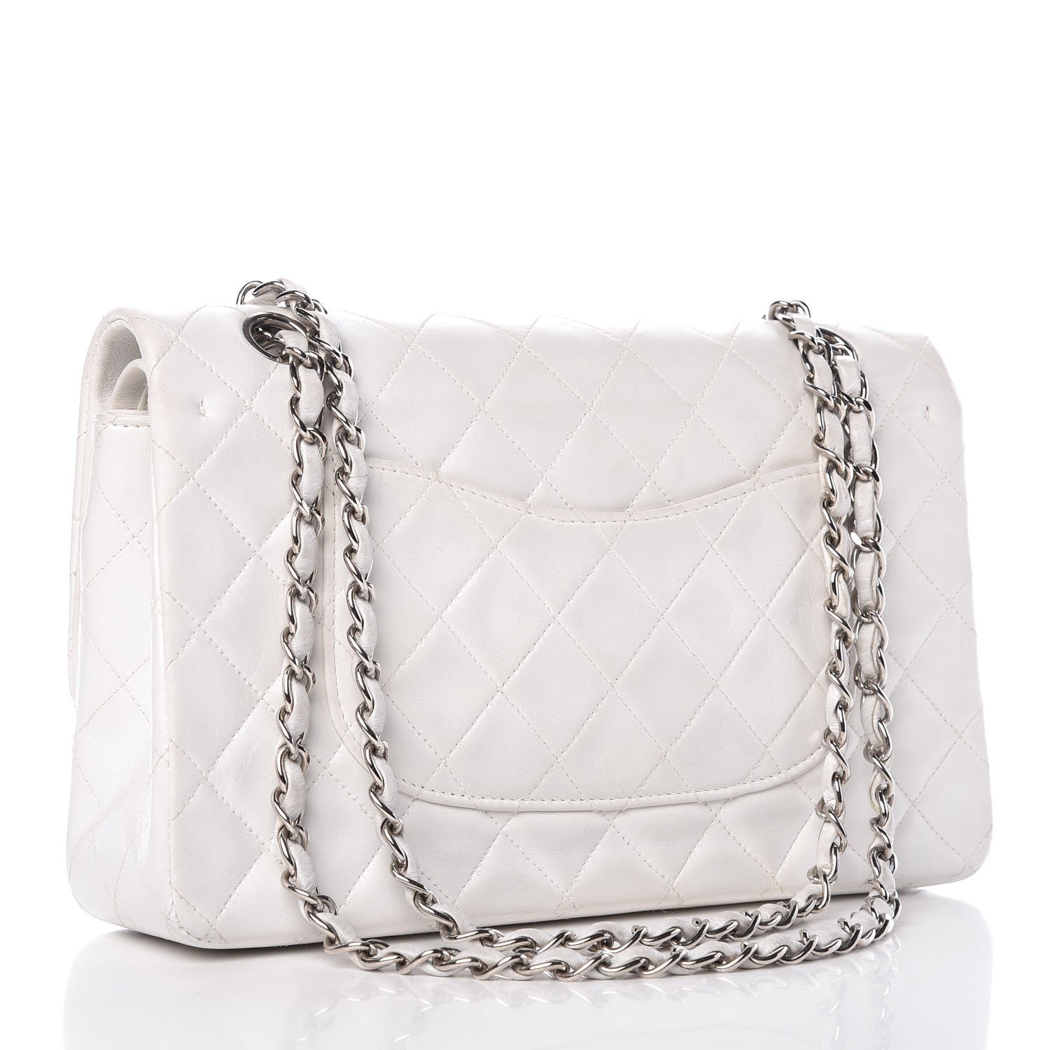 Chanel Lambskin Quilted Medium Double Flap White 4 of 16